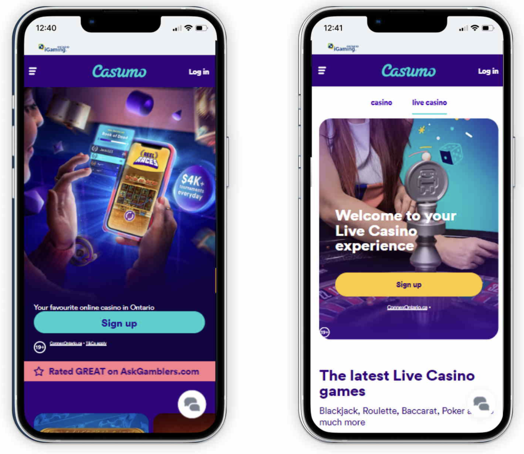 Casumo Casino mobile app