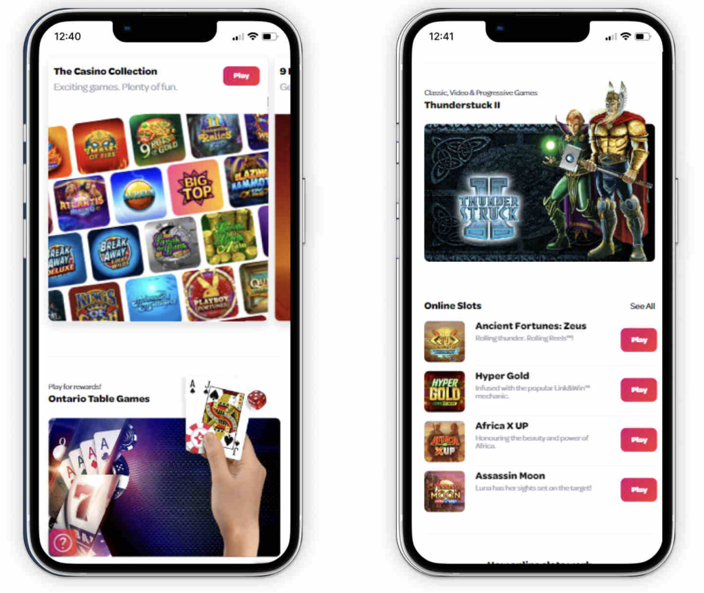 Spin Casino mobile app