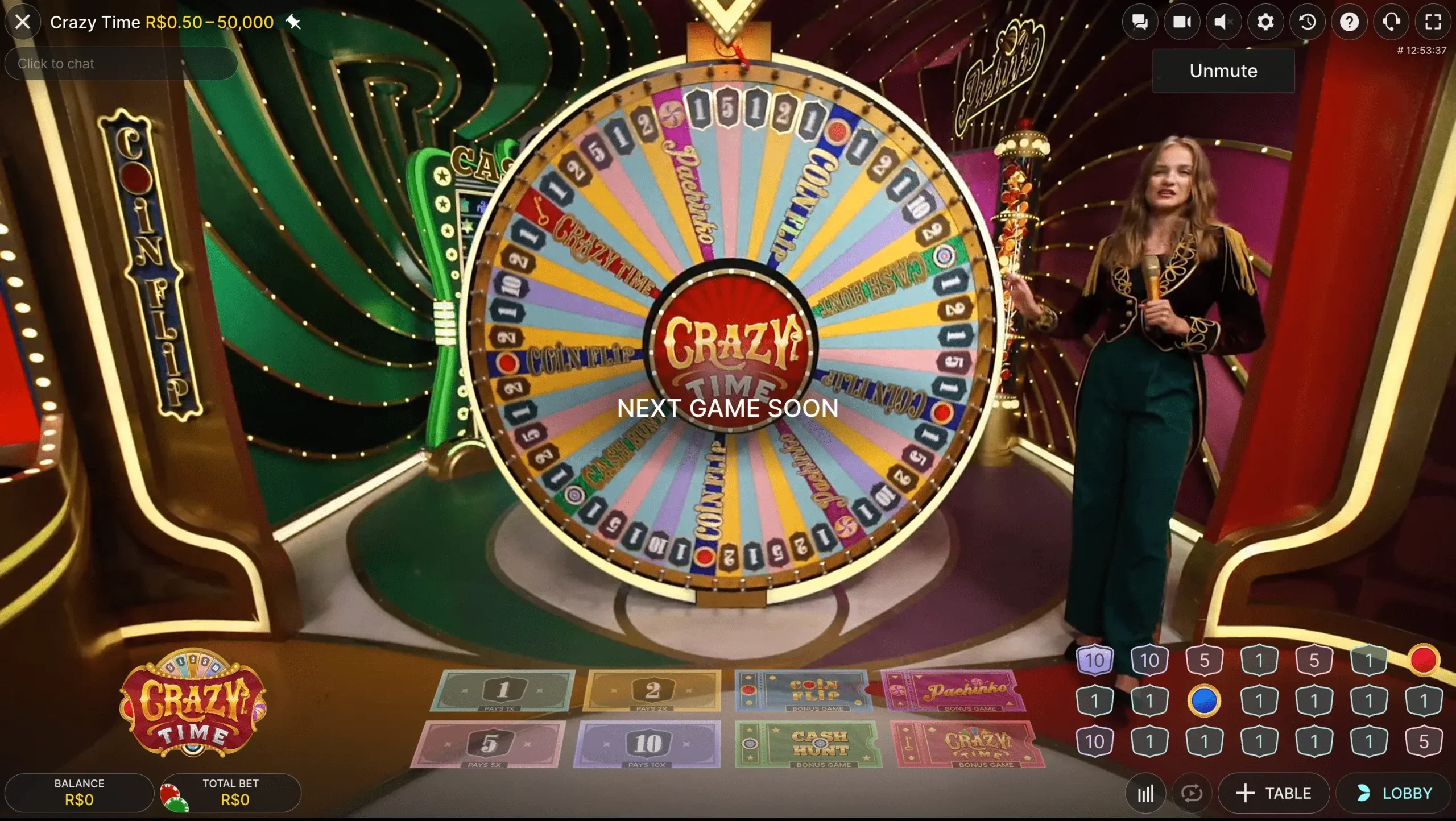 Crazy Time live casino game show in Canada