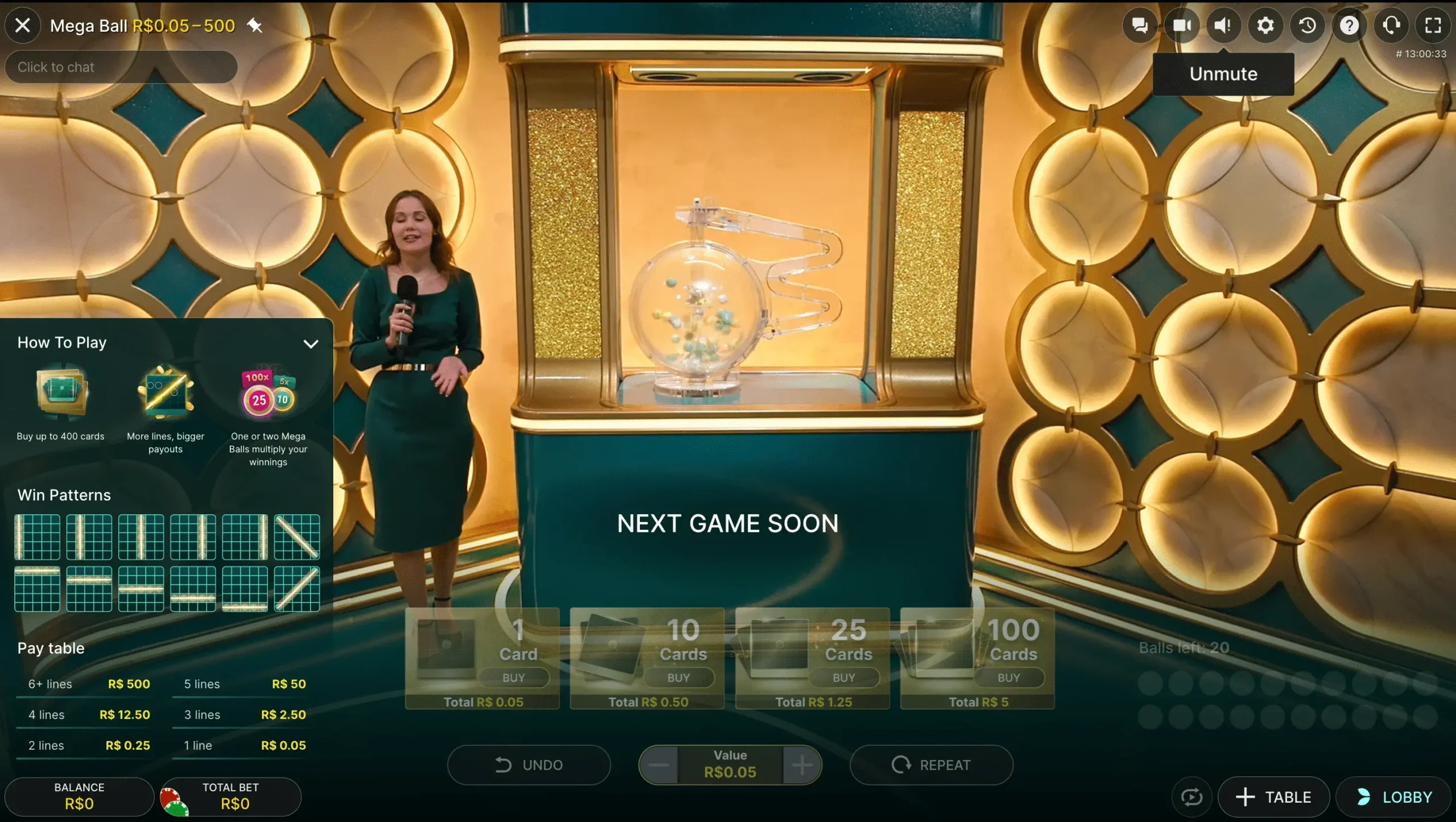 Mega Ball live casino game show in Canada