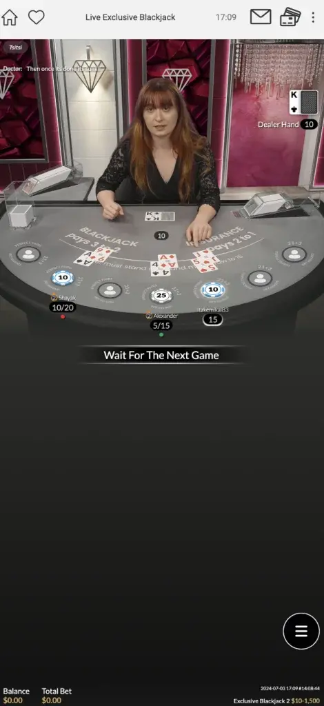 Ruby Fortune live casino mobile version