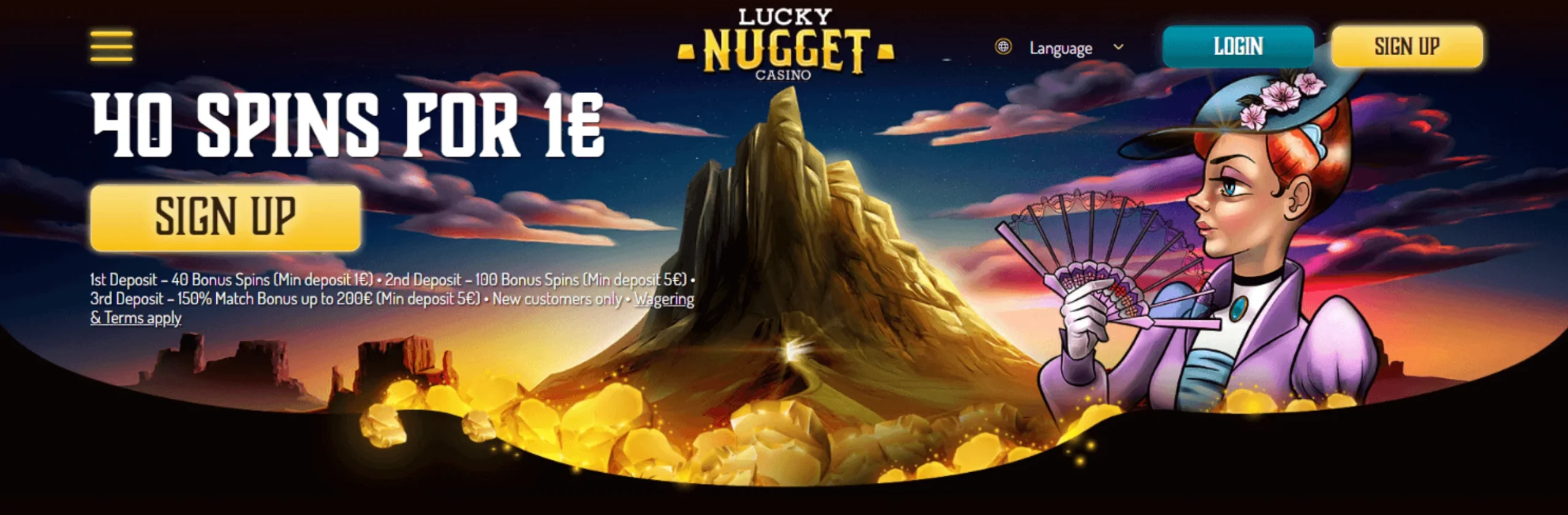 bonus for 1 dollar deposit at Lucky Nugget Casino