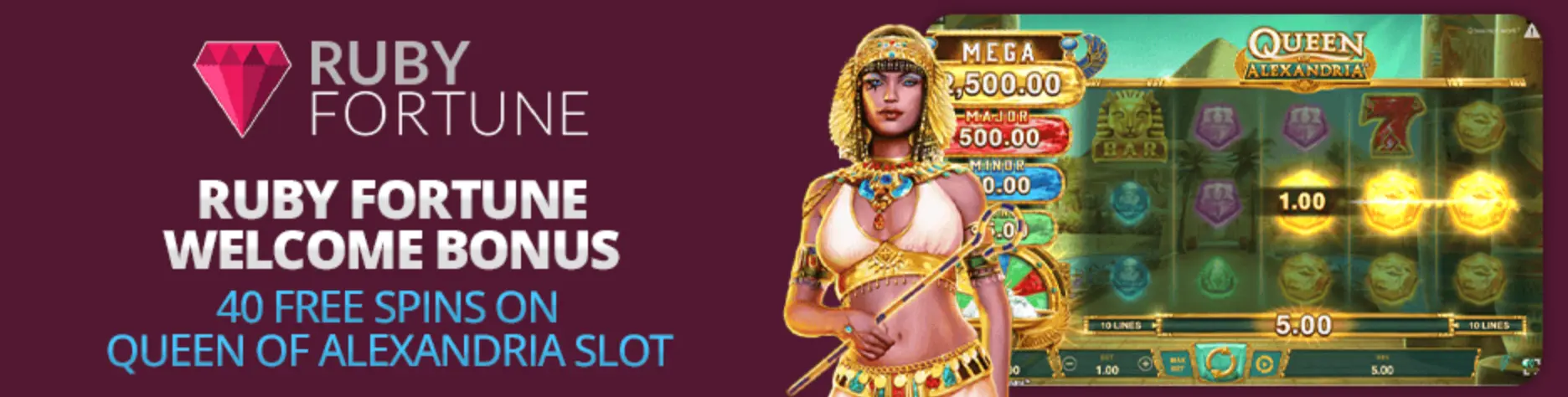 bonus for 1 dollar deposit at Ruby Fortune Casino