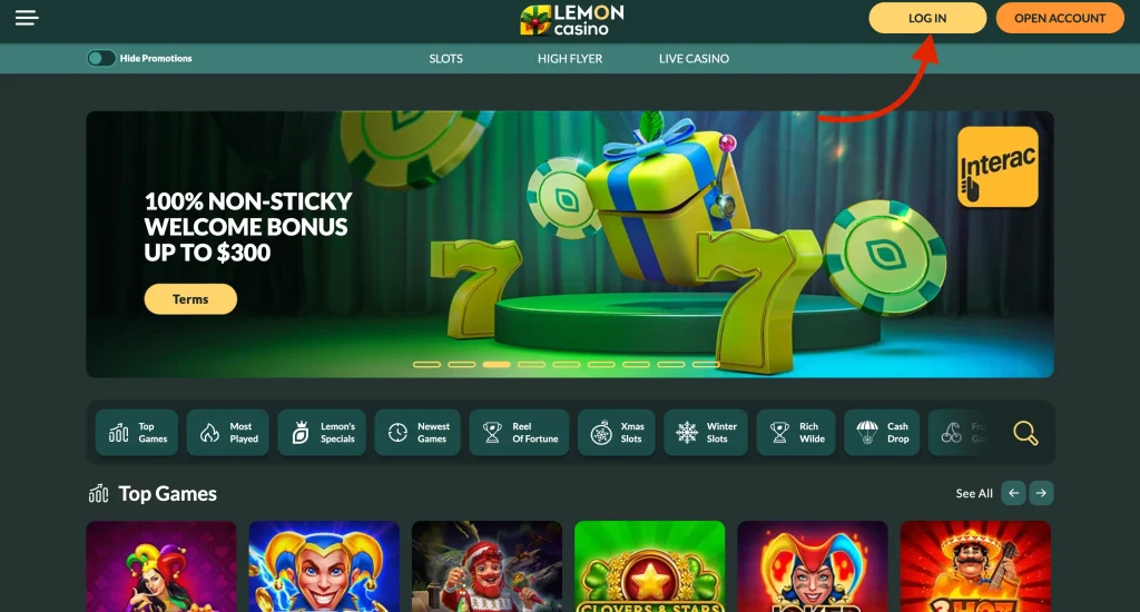 log in lemon casino