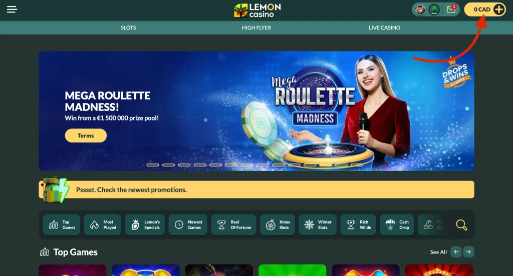 deposit at lemon casino